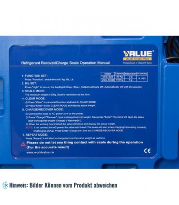 Kältemittelwaage 50 Kg mit Magnetventil, VES-50B