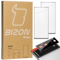 Bizon Displayschutz Gehärtetes Glas Bizon Glass Edge - 2 Stück + Kameraschutz, Google Pixel 6, Schwarz