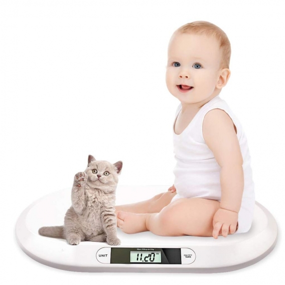 Lospitch Baby Scales Babywaagen Flat Digital Nursing Scales Animal Scales Suitable for Newborns Under 20 kg with LCD Display Aut