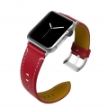 Leder Armband für Apple Watch 45/44/42mm Retro Band Series 7/6/SE/5/4/3 Rot