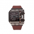 OULM Luxus Quarzuhr Maenner Platz Dial Lederband Uhren Maennliche Antike Armbanduhr