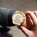 CURREN 8348 Quartz Man Armbanduhren mit Edelstahlarmband Armbanduhr fuer Maenner Datumsanzeige Kalender Drei Hilfszifferblaetter