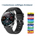 2021 Neu S80 SmartWatch Sport Fitness Tracker Wasserdicht IP68 Schlaf Herzfrequenzmesser Sport Watch  Schwarz Leder