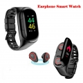 2In1 0,96 '' Smart Watch Stereo Dual Bluetooth Kopfhörer Herzfrequenz Blutdruck Fitness-Tracker Sportuhr
