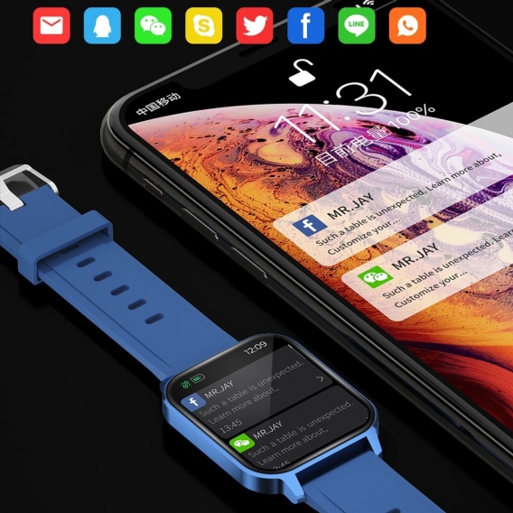 Smartwatches 2021 Neue 1,7-Zoll-Touchscreen-Smartwatch Herren Smartwatch Herren Wasserdichte Sportuhr Herzfrequenz-Blutdruckmess