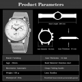 Herren automatische mechanische Uhr Powers Date Display Business Casual Armbanduhr fuer Herren