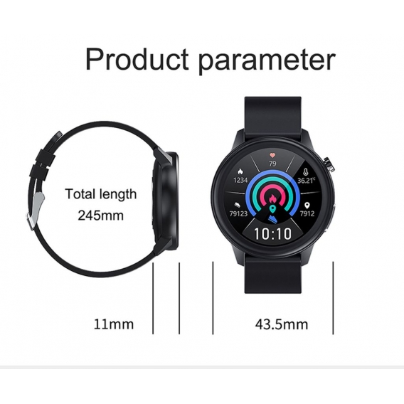 FE10-Br  Smart Watch Sport Active Tracker (4,3 cm) Multisport App, EKG, Herzfrequenz, Blutdruck, Sauerstoff, Temperatur, Schlaf,