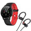 LOOKit S16 STATEMENT -rot- 4cm Durchmesser Smart Watch Sport GPS Fitness Uhr Fitness Tracker fitnesstracker + Mega Bass Sport Ko