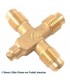 Messing Kreuzstück + - 1/4" SAE x 1/4" SAE + 1/4" SAE + 06 ODS