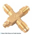 Messing Kreuzstück + - 1/4" SAE x 1/4" SAE + 1/4" SAE + 06 ODS