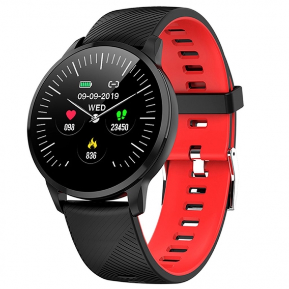 LOOKit S16 STATEMENT -rot- Smart Watch Sport GPS Fitness Uhr Fitness Tracker fitnesstracker + LOOKit CZ5 In Ear Kopfhörer Fitnes