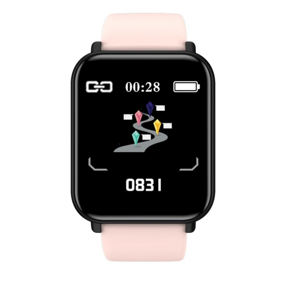 R16 Smart Watch IP68 Wasserdichte B-Blutdruck Pulsmesser Fitness Tracker Kompatibel mit IOS Android