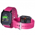 Fitnesstracker, Smartwatch mit Körpertemperaturmessung, Silikonarmband – Rosa