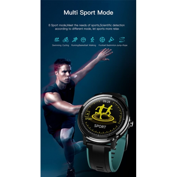 LOOKit Enjoy Mulisport Fitness  Smartwatch  (purple) 4,5cm Durchmesser 3D Dynamics HD Display   Activity Tracker  + CZ5 weiß  Ea