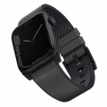 Uniq Straden Apple Watch Series 4/5/6/7 / SE 42/44 / 45 mm Armband. Leder-Hybridband grau / grau