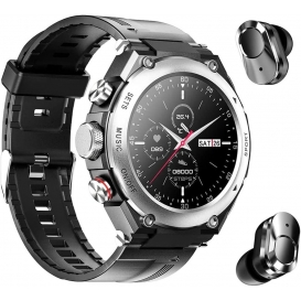 More about X Xhtang Smart Watch mit Ohrhörern, runder 3-in-1-Fitness-Tracker,1,28-Zoll-Bluetooth-Uhr mit Lautsprecher, Aufnahme, Anrufen, K