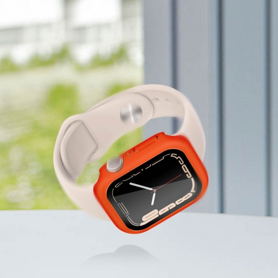 Apple Watch Series 7 (41mm) harte Schutzhülle mit integrierter Folie – Orange