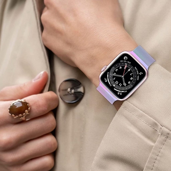 Magnetband kompatibel mit Apple Watch Mesh Milanese Strap mit verstellbarer Schlaufe, Metallarmband für anwendbares Applewatch S
