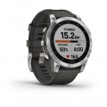 GARMIN Fenix 7 - Vernetzte Sport-GPS-Uhr - Silber mit grauem Armband
