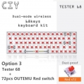 68Keys Tester68 Mechanisches Tastatur-Kit Zwei Modi Wireless 2.4G/Bluetooth 5.0 Silikon-Zwischenschicht Ciy Shaft Base Shaft Tes