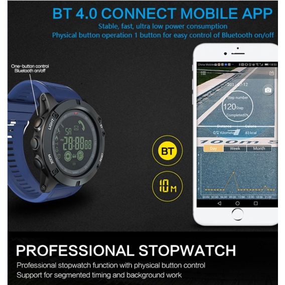 Neue Smartwatches EX17s Bluetooth 4.0 Smart Watch, 50m Wasserdicht, Unterstützung Für Schrittzähler/Erinnerung/Datenanalyse/Schw
