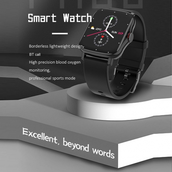 LEMFO FM08 Smart Armband 1,69'' IPS Full-Touchscreen BT Call Health Monitor Mehrere Sportmodi Starke Ausdauer Kompatibel mit And