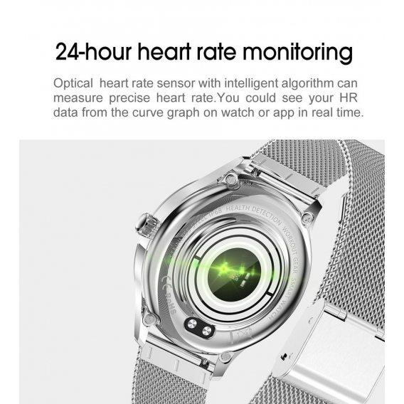 Farrot KW10 PRO Damen-Smartwatch, Telefonwarnungen, Austauschbare Frontplatte, Blutdruck- und Herzfrequenzmesser, Schrittzähler,