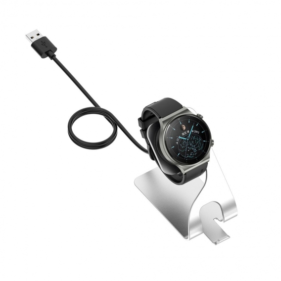 Hochwertiges Metall Ladegerät Ladestation Basis Ersatzteile in Silber für Watch3 Watch 3 Pro