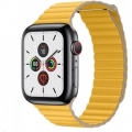 Coteetci COTEetCI kožený magnetický řemínek Loop Band pro Apple Watch 42 / 44mm žlutý