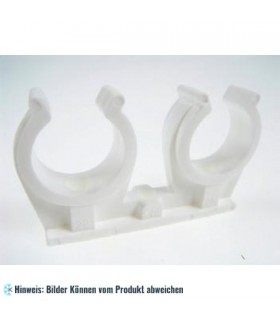 Doppelschelle 2 * 12 weiß für Kupferrohre