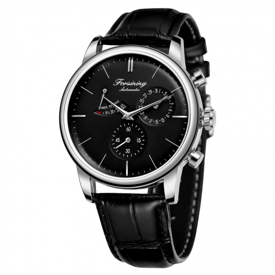 Forsining Watch Automatische mechanische Herrenuhr mit Lederarmband 3ATM Fashion Casual Wristwatch