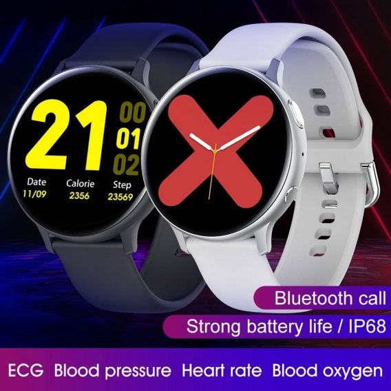 2021 Smart Watch Männer Frauen Bluetooth Call IP68 Wasserdichte Herzfrequenz Sport Smartwatch Für Android IOS Fitness Watch,Weiß