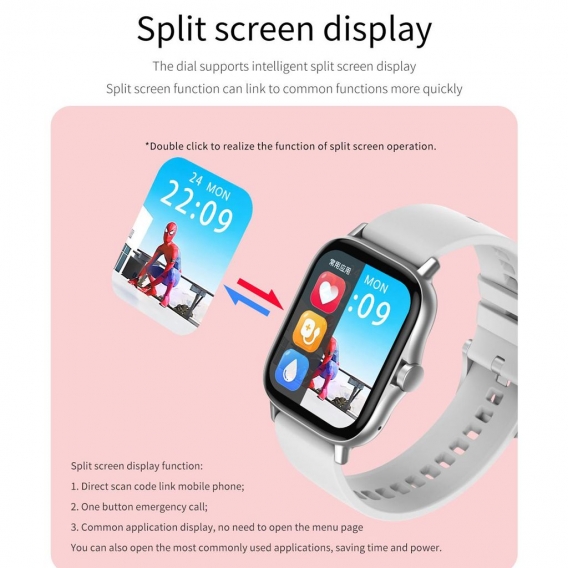 Smart Uhr IP67 Smartwatch Aktivität Tracker 1,63 Zoll Touch Screen Fitness Uhr Smart Uhren für Männer Frauen