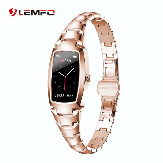 LEMFO H8pro weibliches intelligentes Armband 1,08-Zoll-IPS-Bildschirm BT5.1 IP67 Wasserdichter Fitness-Tracker Physiologische Pe