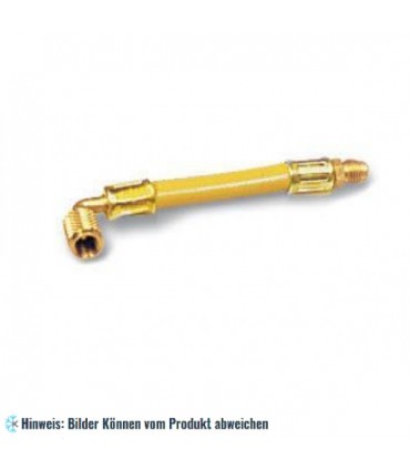 Füllschlauch "GY" 60cm, Anschlüsse 1/4SAE F 90° x 1/4SAE M mit Drücker WIGAM GYSL/4M-4/24