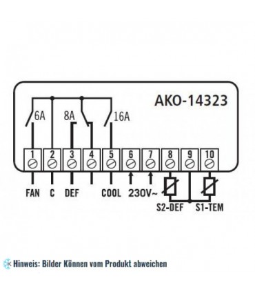 Kühlstellenregler AKO 14323, 230V, NTC, 3 Relais
