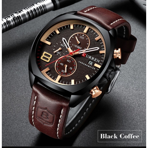 CURREN 8324 Mann Quarz Sportuhr Marke Mode Laessig Maennlich Multifunktions Wasserdichte Armbanduhr