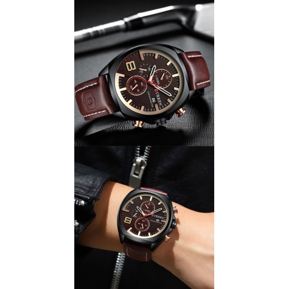 CURREN 8324 Mann Quarz Sportuhr Marke Mode Laessig Maennlich Multifunktions Wasserdichte Armbanduhr