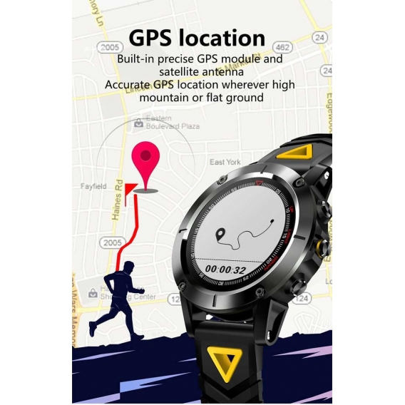 Wasserdichte GPS Smart Armbanduhr für Sport und Freizeit GX-BW345 Grau