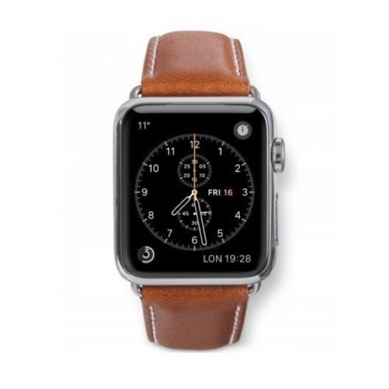 dbramante1928 Kopenhagen Apple Watch Strap 42 / 44 mm silber/braun