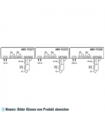 Kühlstellenregler AKO 15226, 2 Relais, 230V, DIN-Schiene