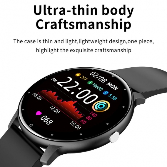 1,3 "Zoll Touchscreen Armbanduhr Sport Smart Band Fitness Armband Smartwatch Armbanduhr für Android IOS  ＃ Rosa