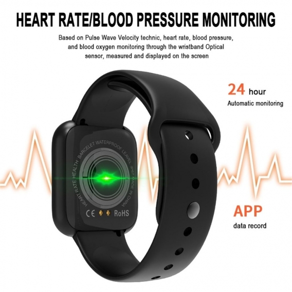 1,3 Zoll Männer und Frauen wasserdichtes Armband Sport Schrittzähler Monitor Herzfrequenz Blutdruck Schlaf I5 Erwachsene Bluetoo