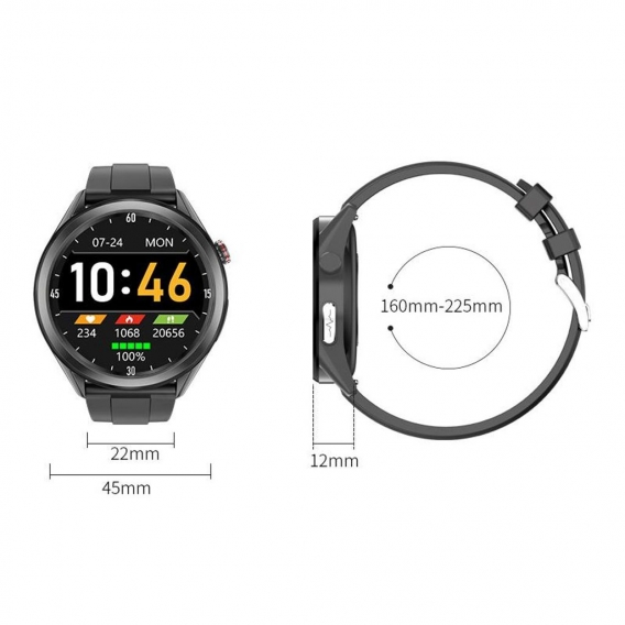 Smartwatch mit Trainings- und Gesundheitsüberwachung Schwarz/Silber
