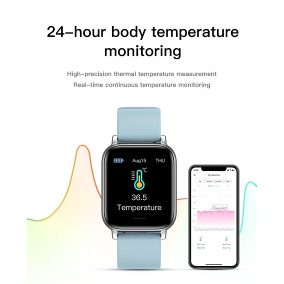 Smart Watch Männer Frauen Smartband Körpertemperatur Blutdruck Blutdruck Sauerstoffmonitor Armband