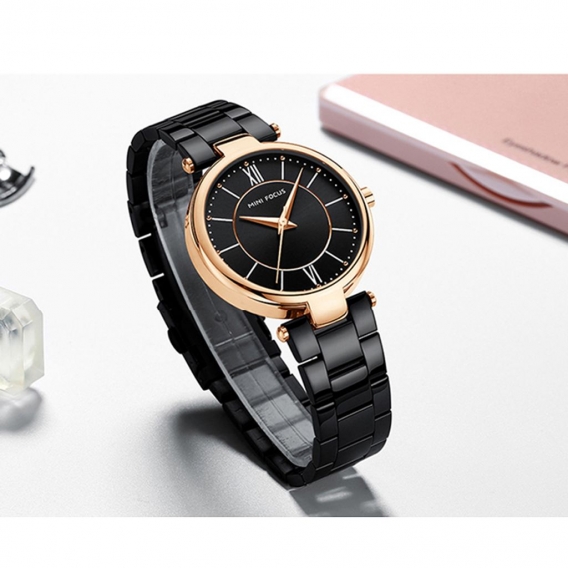 MINI FOCUS Damenuhr Lady Fashion Luxury Armbanduhr Wasserdichtes Metallarmband Quarzuhr