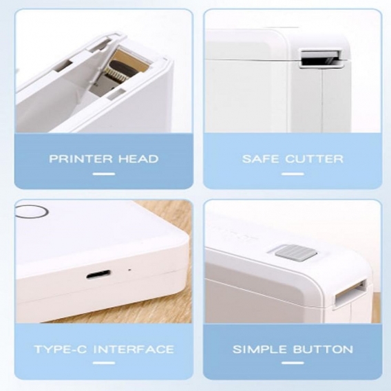 Niimbot D110 Etikettendrucker, Tragbar Bluetooth Kabellos Thermal Etikettendrucker Mit 1 Rollen Thermopapier, Für Android iPhone