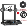 Creality 3D Ender-3 V2 3D Drucker +1 kg Weiß PLA-Filament +1 kg Schwarz PLA-Filament