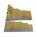 Titan-Spiralbohrer-Set 99-teilig Schnellarbeitsstahl-Bohrer fuer Metall Stahl Holz Kunststoff Kupfer Aluminiumlegierung mit Aufb