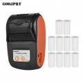 GOOJPRT PT-210 Tragbarer 58-mm-Thermodruck Etikettendrucker Etikettendrucker Belegdrucker über Bluetooth-Verbindung Mit 10Rollen